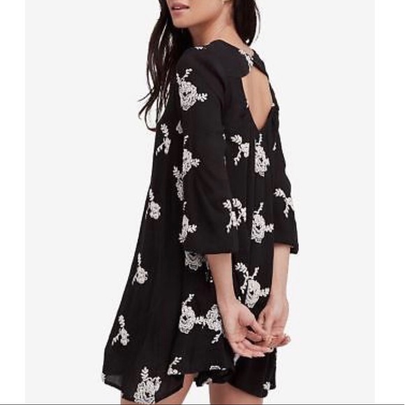 Free People Long Sleeve Floral Embroidered Dress - Picture 2 of 4